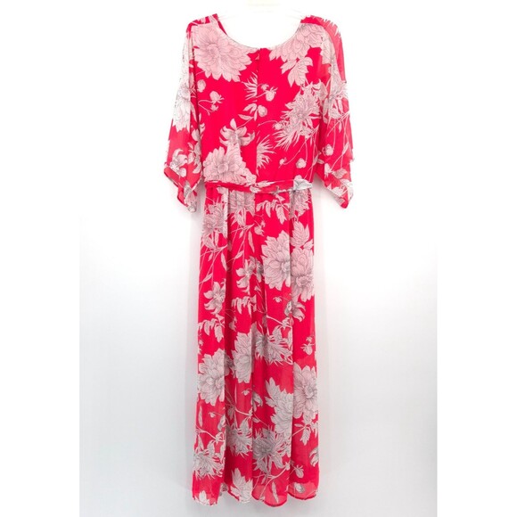 Lane Bryant floral maxi dress Plus Size 16 wrap bodice chiffon pink - Picture 12 of 12